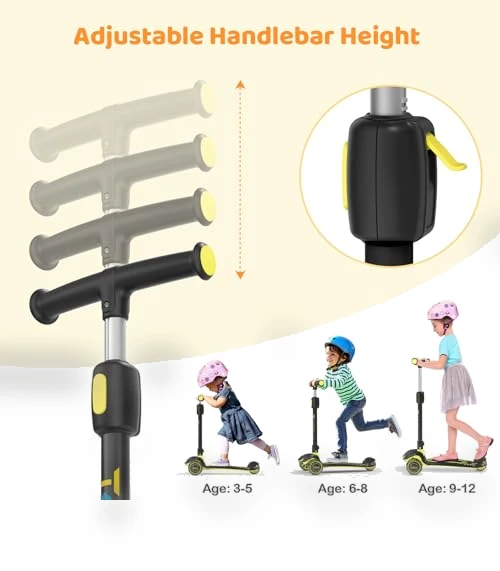 Light Up 3 Wheel Kick Scooter for Kids — Push Scooters, TONBUX