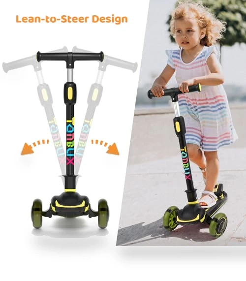 Light Up 3 Wheel Kick Scooter for Kids — Push Scooters, TONBUX