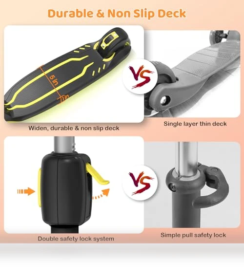 Light Up 3 Wheel Kick Scooter for Kids — Push Scooters, TONBUX