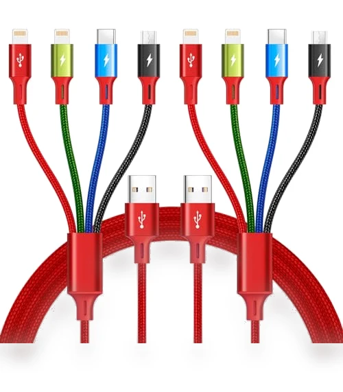 Multi USB Charging Cable 4A, 4-in-1 Braided Charging Cord — Chargers & Cables, Minlu