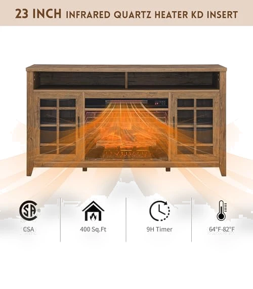 Rustic Fireplace TV Stand with Fireplace Heater — Entertainment Armoires, Innoflame