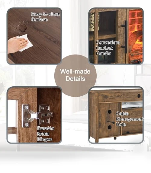 Rustic Fireplace TV Stand with Fireplace Heater — Entertainment Armoires, Innoflame