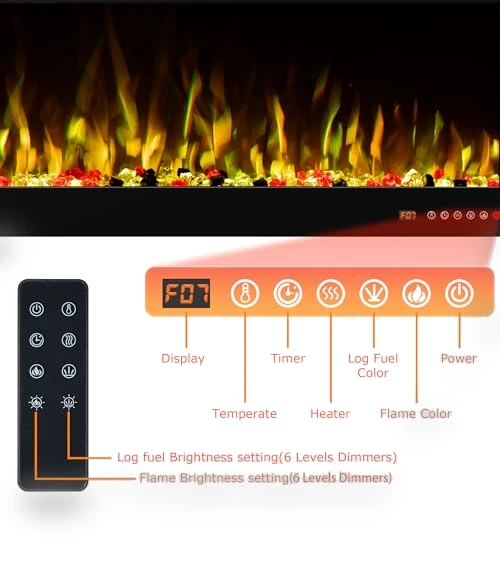 Smart Electric Fireplace Insert — Remotes & Thermostats, VINEMOUNT