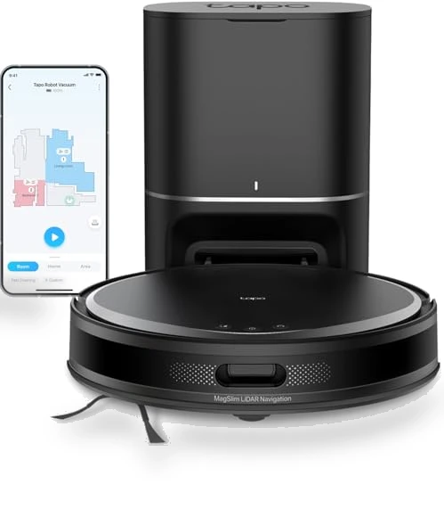 Ultra-Slim LiDAR Smart Navigation Robot Vacuum and Mop with Self-Emptying Dock — Smart Cleaning Robots, Tapo