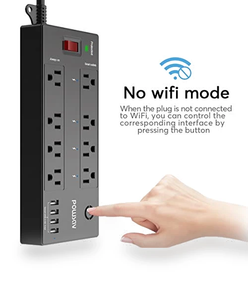 WiFi Surge Protector with Smart Outlets and USB Ports — Power Solutions & Surge Protection