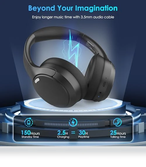 Wireless Over Ear Headphones with HiFi Stereo Microphone — In-Ear Headphones, Pointcinco