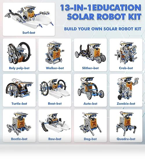 13-in-1 Education Solar Power Robots Toys — Solar Power, Bottleboom