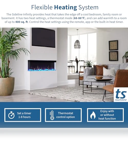 3-Sided Smart Electric Fireplace — Electric Heating Solutions, Touchstone
