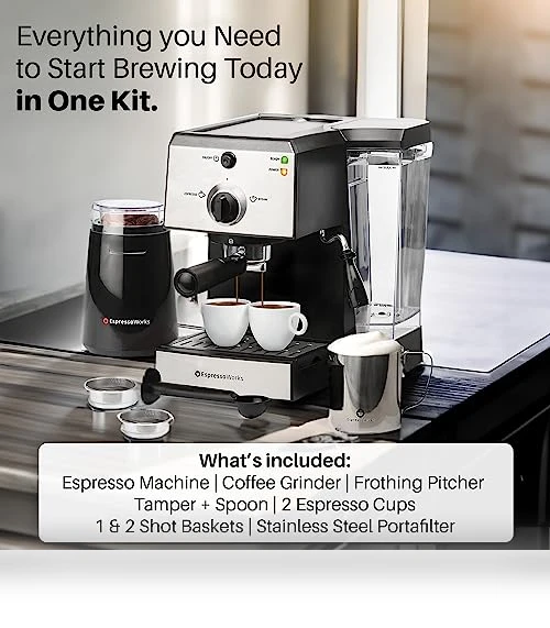 All-In-One Espresso Machine with Milk Frother — Coffee & Espresso Combos, EspressoWorks