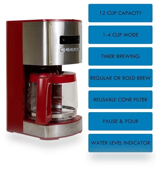 Drip Coffee Maker - 12 Cup Programmable Cafe Machine — Coffee Makers, Koolatron