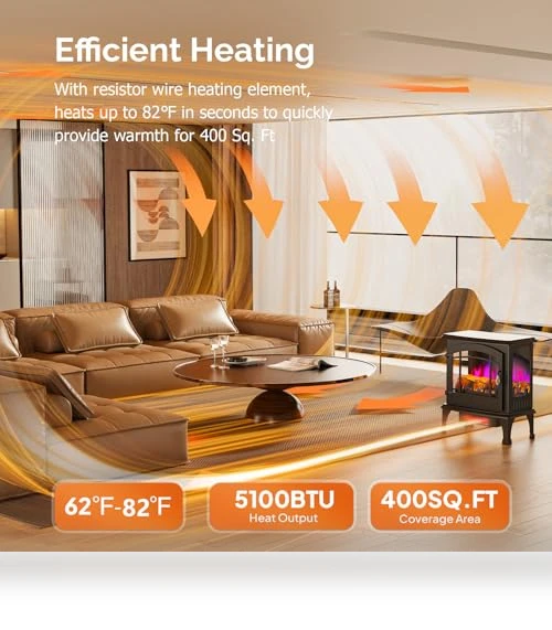 Electric Fireplace Stove — Portable Electric Heaters, ROVSUN