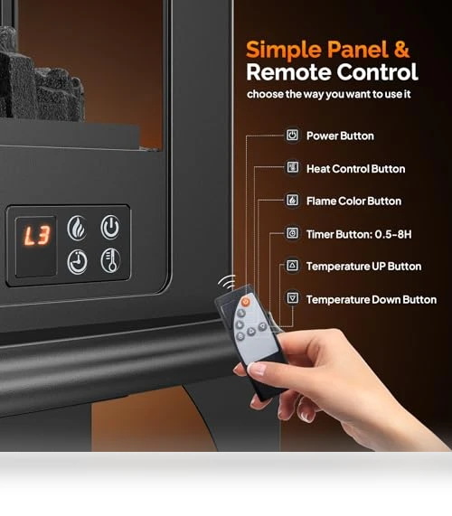 Electric Fireplace Stove — Portable Electric Heaters, ROVSUN