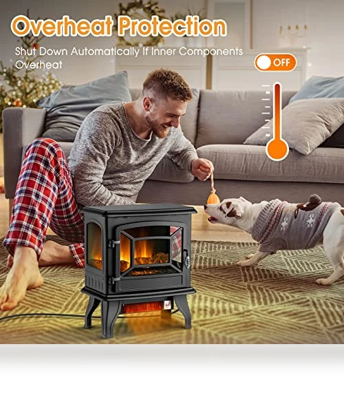 Electric Fireplace Stove — Portable Heating Solutions, Tangkula