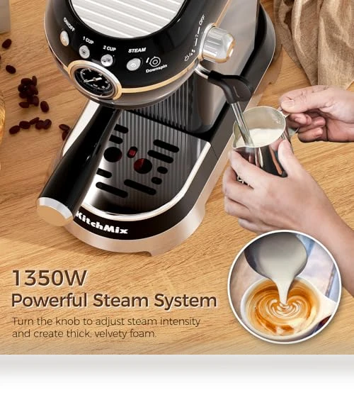 Espresso Machine with Milk Frother — Coffee & Espresso Combos, KITCHMIX