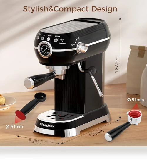 Espresso Machine with Milk Frother — Coffee & Espresso Combos, KITCHMIX