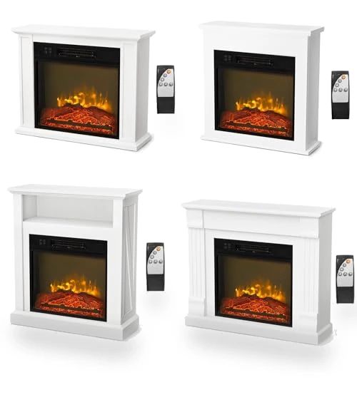 Freestanding Electric Fireplace Stove Space Heater with Realistic Flame — Tabletop Fireplaces, Bonnlo