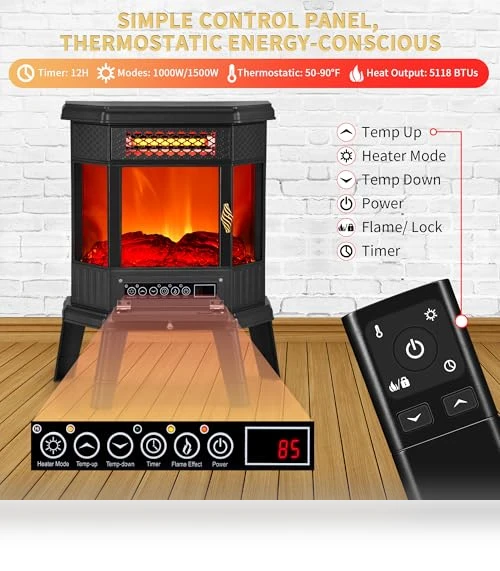 Freestanding Fireplace Stove — Portable Heating Solutions, RealSmart