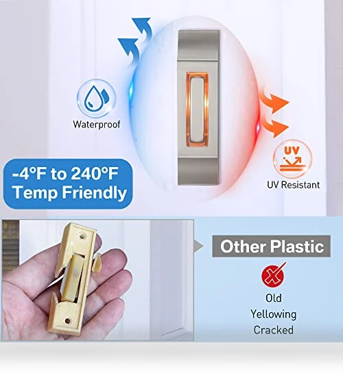 Heavy Duty Metal Door Bell Button with Warm LED Light — Push Buttons, Enhon
