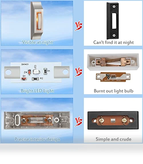 Heavy Duty Metal Door Bell Button with Warm LED Light — Push Buttons, Enhon