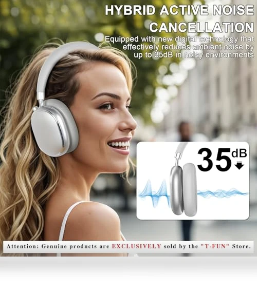 Hybrid Active Noise Cancelling Headphones — In-Ear Headphones, T-fun