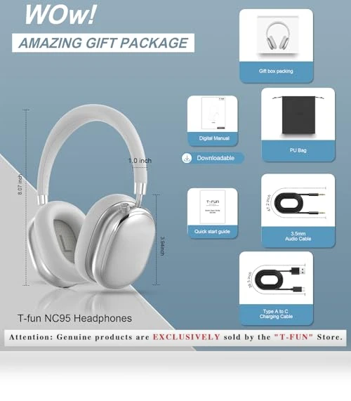 Hybrid Active Noise Cancelling Headphones — In-Ear Headphones, T-fun