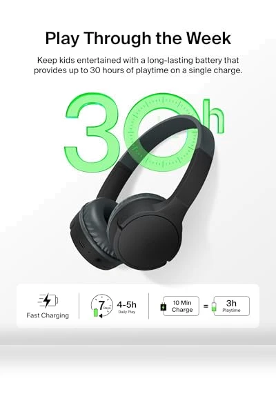 Kids Wireless Headphones with Built-in Microphone — In-Ear Headphones, Belkin
