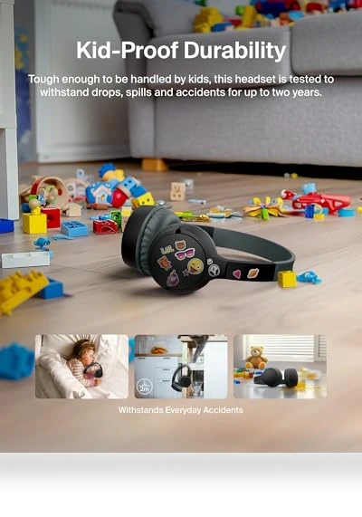 Kids Wireless Headphones with Built-in Microphone — In-Ear Headphones, Belkin