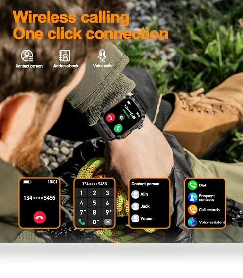 Military Smart Watch with Altimeter, Barometer, and Compass — Smartwatches, QTLLBT
