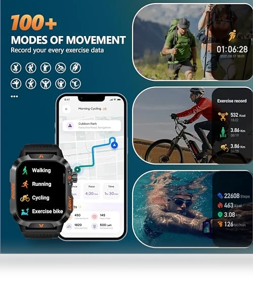 Military Smart Watch with Altimeter, Barometer, and Compass — Smartwatches, QTLLBT