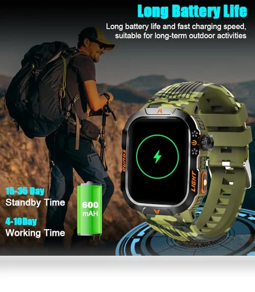 Military Smart Watch with Altimeter, Barometer, and Compass — Smartwatches, QTLLBT