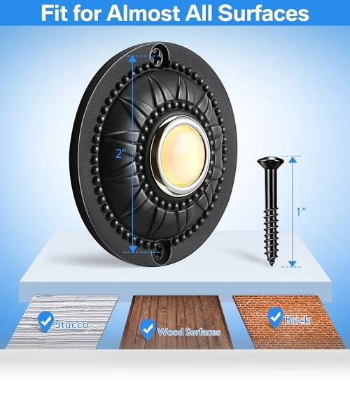 Round Metal Doorbell Push Button — Chimes, Dreyoo