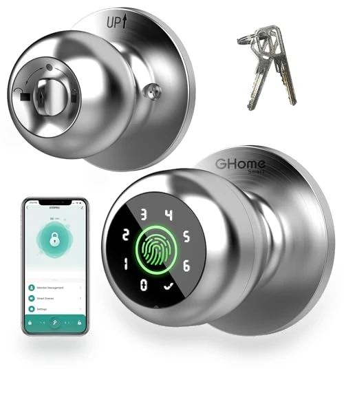 Smart Door Knob Fingerprint Door Lock — Smart Home Security, GHome Smart
