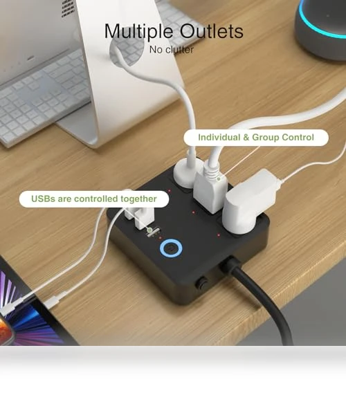 Smart Power Strip with USB Ports — Power Solutions & Surge Protection, GHome Smart