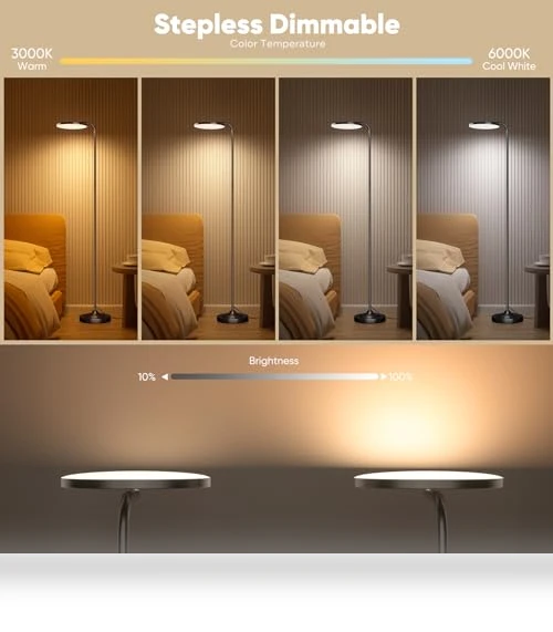 Super Bright LED Floor Lamp with Remote Control — Standing Lights, SIBRILLE
