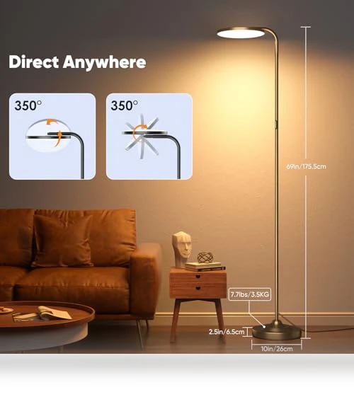 Super Bright LED Floor Lamp with Remote Control — Standing Lights, SIBRILLE