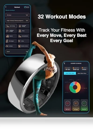 Titanium Unisex Smart Ring with Sleep, Heart Rate, Activity & Fitness Tracking — Smartwatches, aabo
