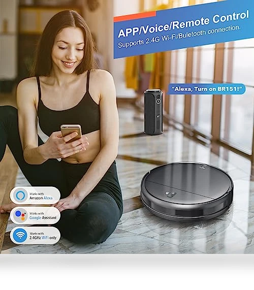 2 in 1 Robotic Vacuum Cleaner with Schedule, App/Voice — Smart Cleaning Robots, MAMNV