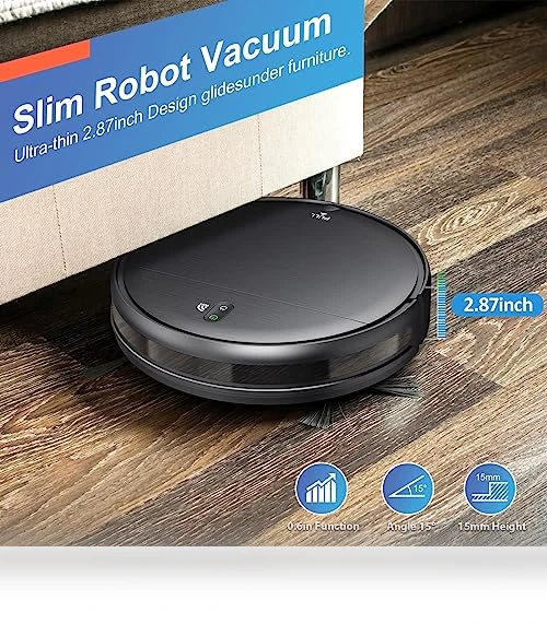 2 in 1 Robotic Vacuum Cleaner with Schedule, App/Voice — Smart Cleaning Robots, MAMNV