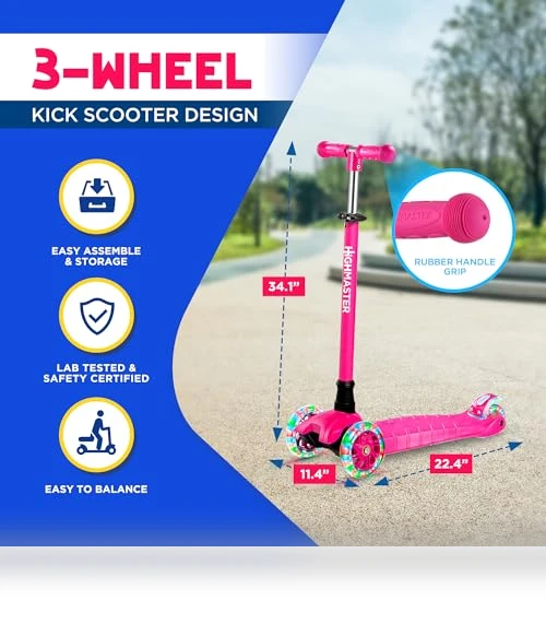 3 Wheel Kick Scooter for Children and Toddlers — Electric Vehicles, HighMaster
