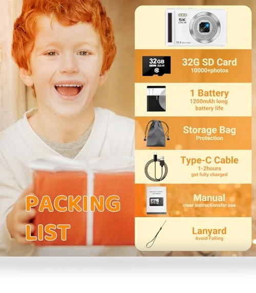 5K Digital Camera with 16X Zoom — Compact Digital Cameras, YiFuar