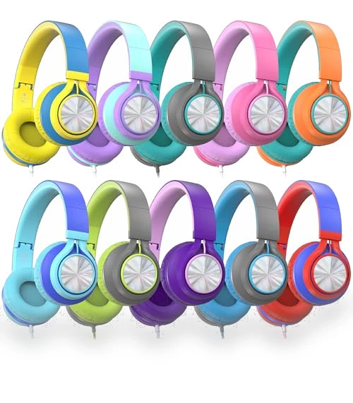 Classroom Headphones Bulk 10 Pack with Microphone — In-Ear Headphones, AILIHEN