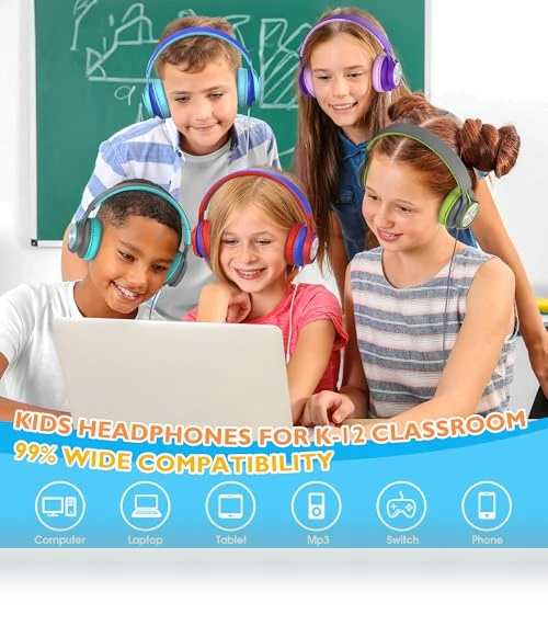 Classroom Headphones Bulk 10 Pack with Microphone — In-Ear Headphones, AILIHEN
