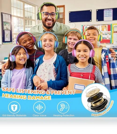 Classroom Headphones Bulk 10 Pack with Microphone — In-Ear Headphones, AILIHEN
