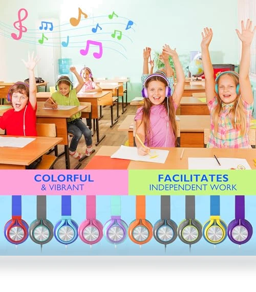 Classroom Headphones Bulk 10 Pack with Microphone — In-Ear Headphones, AILIHEN
