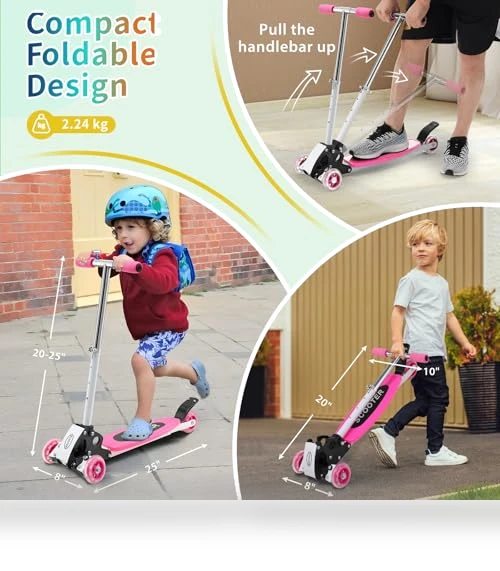 Foldable Three Wheel Lean-to-Steer Scooter for Kids — Electric Vehicles, VUGHIUA
