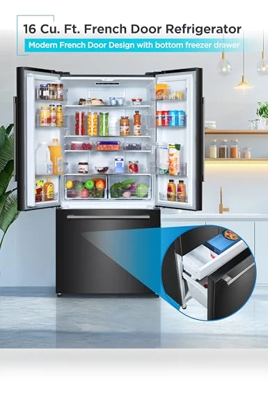 French Door Refrigerator with Built-in Ice Maker — Cooling Solutions, BLACK+DECKER