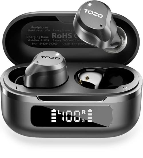 Hybrid Active Noise Cancelling Wireless Earbuds — In-Ear Headphones, TOZO