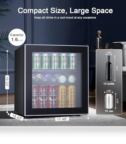 Mini Fridge Cooler - 60 Can Beverage Refrigerator — Mini Fridges, Antarctic Star