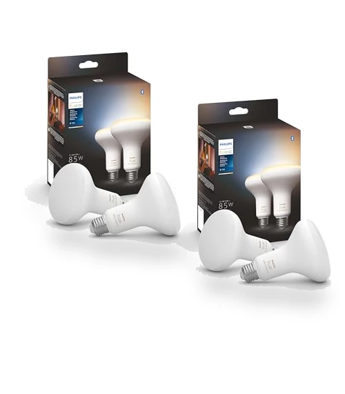 Smart 85W BR30 LED Bulb - White Ambiance Warm-to-Cool White Light - 4 Pack — LED, Philips Hue
