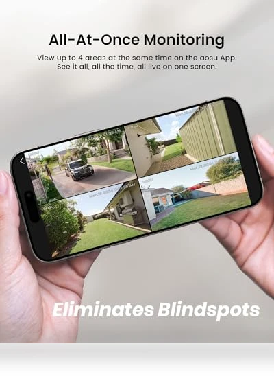 Solar Security Cameras Wireless Outdoor — Smart Home Security, AOSU
